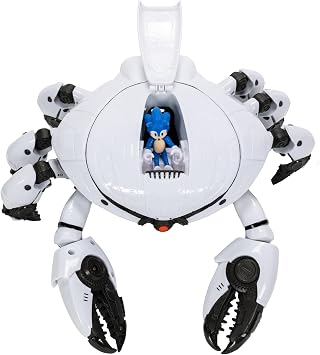 Sonic Movie 3 Crab Mech Battle Playset with 6.3 cm Sonic the Hedgehog 3 Action Figure, Officially Licensed Collectable Toy with Pinching Claws, Moveable Legs, Extending Eye, Perfect Sonic 3 Toy