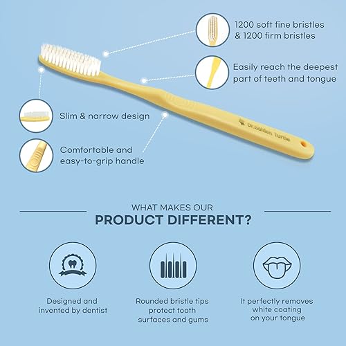 Miniatura 3 de Cepillo de dientes de cabeza larga, paquete de 16 unidades, diseñado por dentista, removedor fácil de placa, cepillo de dientes enorme para adultos,