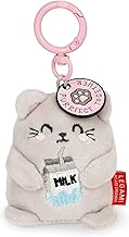 Legami - Super Soft Keychain! Plush Keychain, Pendant with Engraved Message and Zinc Carabiner, grey, KITTY