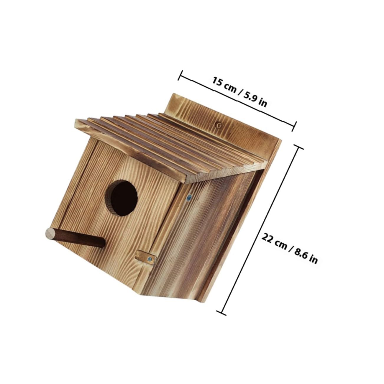 Nido para Pájaros de Madera Colgante Casa de Jardín Decorativa Refugio Seguro para Pericos y Aves Pequeñas Fácil Instalación Diseño Natural y Transpirable