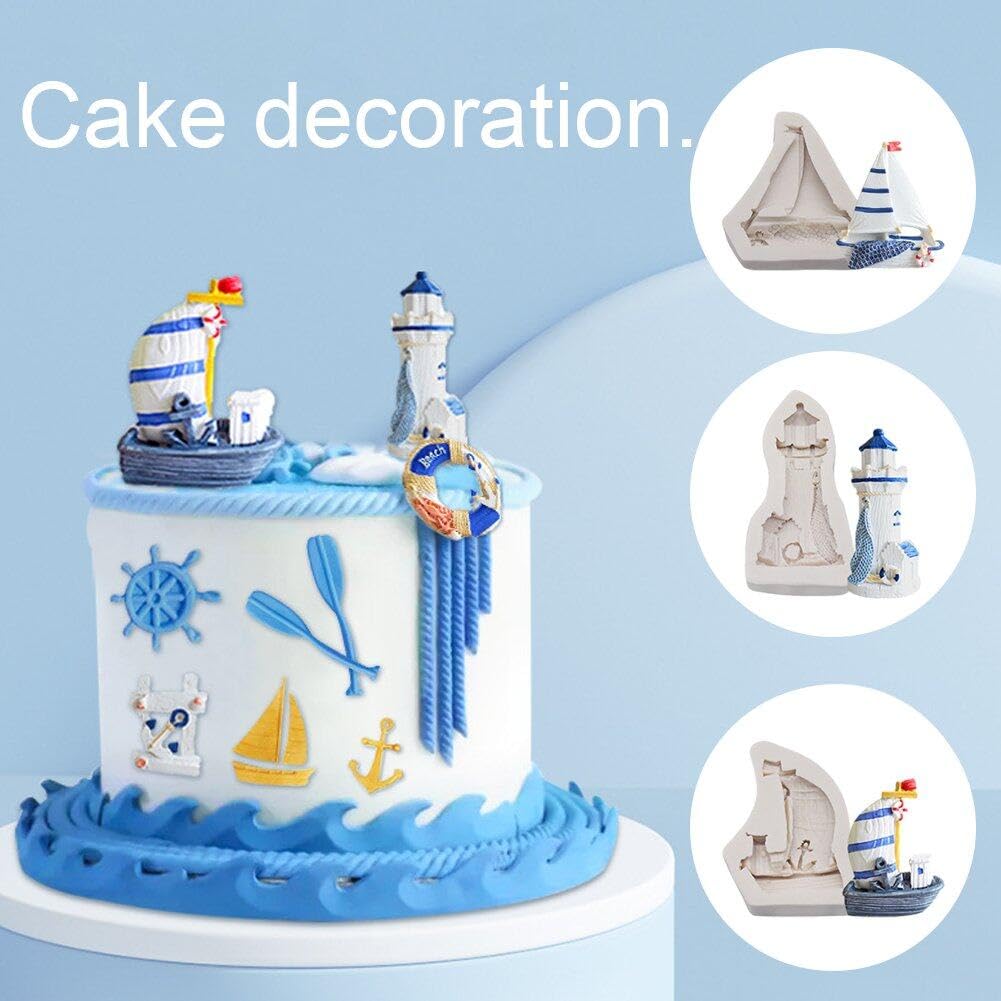 Moule En Silicone En Forme De Voilier Pour Gâteaux, Chocolat, Pâte à Sucre - 9x6,4 Cm, Résistant à La Chaleur, Lavable