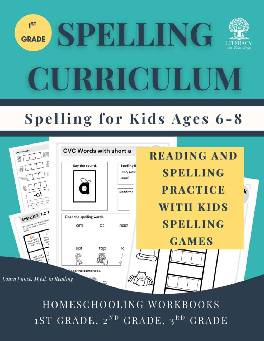 1st Grade Spelling Curriculum: Spelling for Kids Ages 6-8: Reading and spelling practice with kids spelling games:...