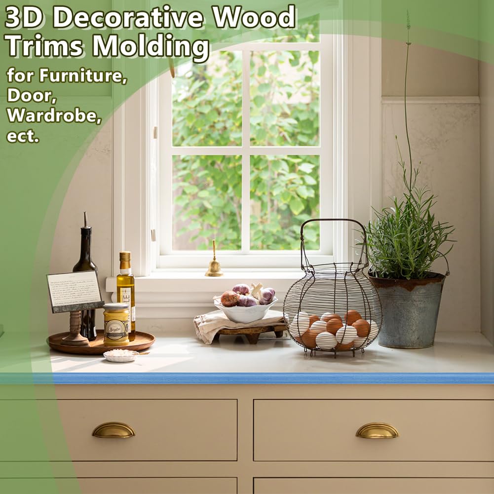 OLYCRAFT 25 Stück Unfertige 3D Holzleiste 40cm DIY Zierleiste Zylindrischer Halbholzrahmen Dekorative Holzleiste Für Wände Türen Decken Schränke Und Fenster