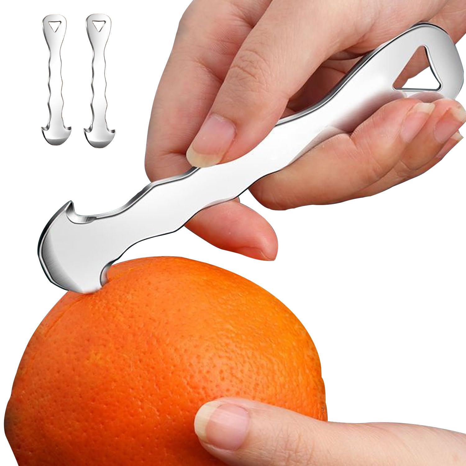 2 herramientas peladoras naranjas de acero inoxidable 304 | Easy - Pelador de cítricos, pelador de frutas y removedor de piel para naranjas, pomelos, limón
