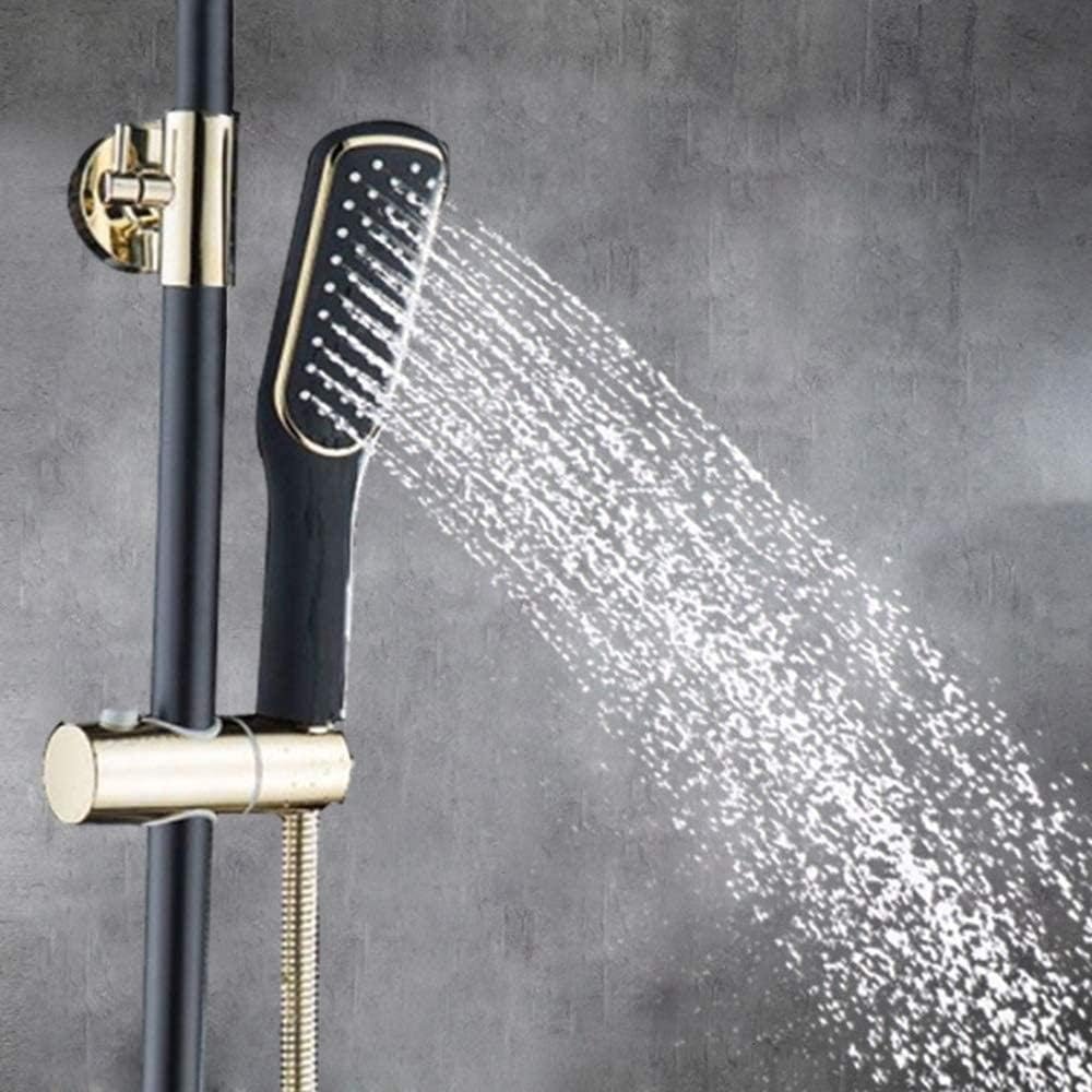 Shower Set Shower in-Wall Ceramic Filter Brass Paint Rotating Shower Bathroom Black Copper Lifting Shower Set Not Rusting