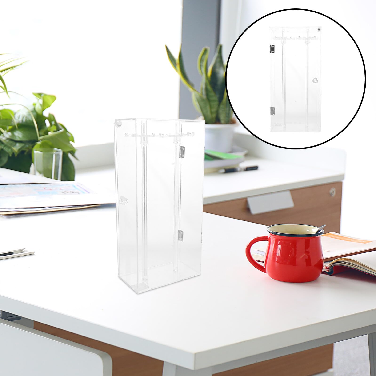 Zerodeko Schmuckkästchen mit Drehbarem Halskettenhalter Hängeregal für Armreifen und Ohrringe Schmuckständer aus Acryl für Kettchen und Anhänger Organizer für Schmuckaufbewahrung