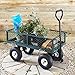 Neo Heavy Duty Metal Festival Hand Truck Wagon Trailer Garden Cart Trolley 4 Wheels