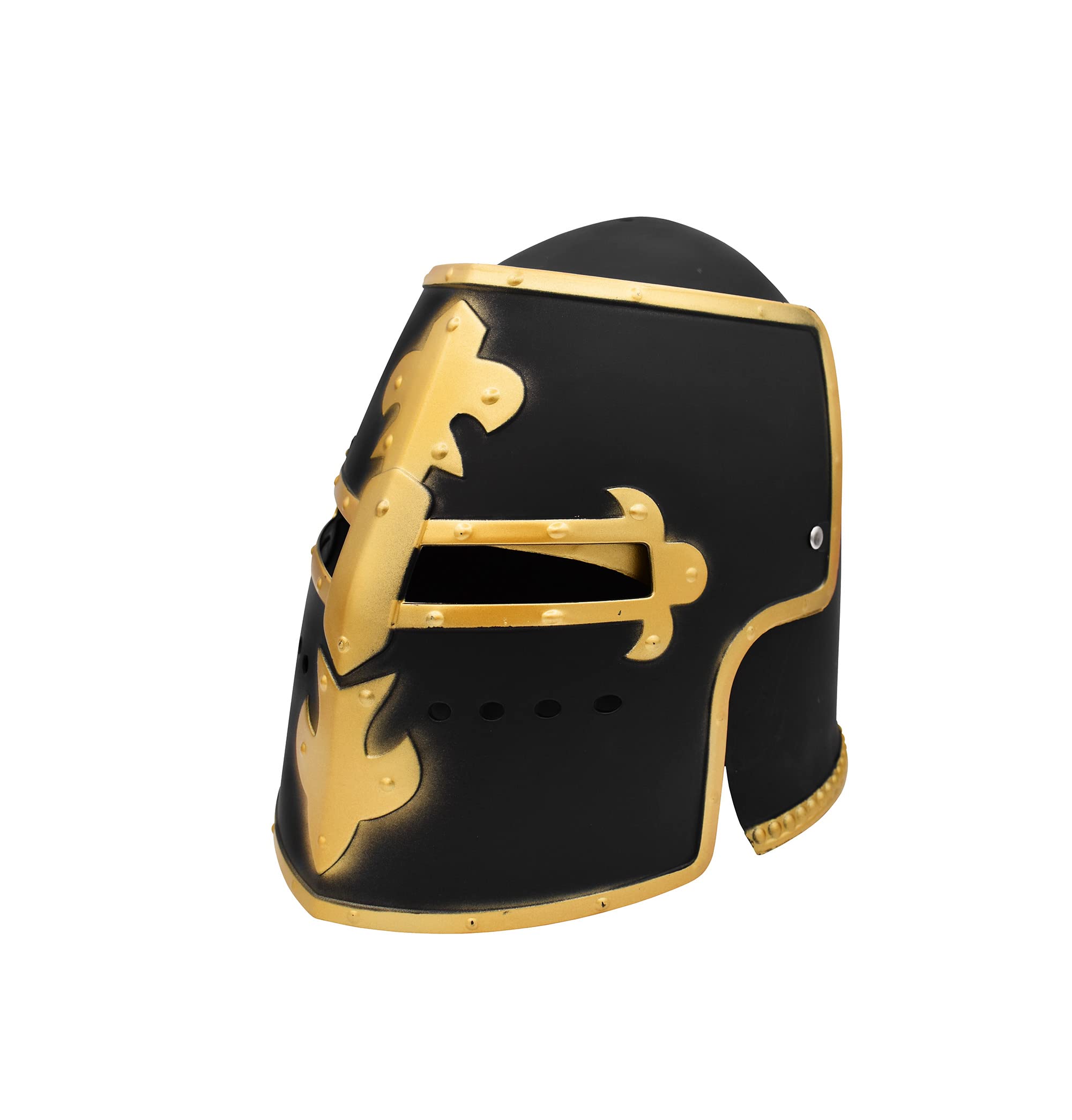 Nicky Bigs Novelties Medieval Knight Costume Adult Helmet Crusader Knight Armor Costume Metal Crusader Helmet - One Size