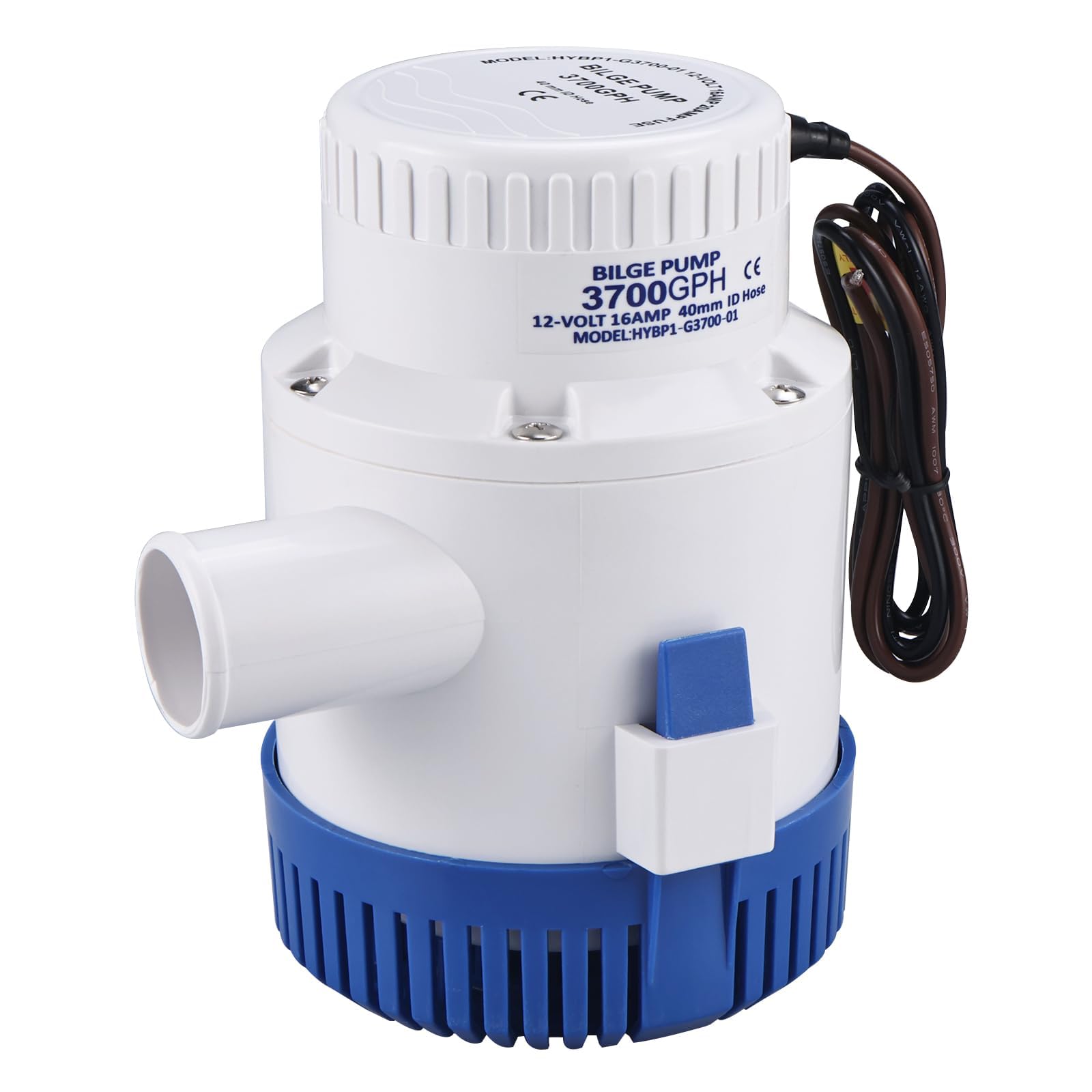 FreeTec Bomba de achique sumergible de 12 V, 235 LPM, bomba de agua de 40 mm, para caravanas, camping, marina, barco de pesca, piscina pequeña y fuente