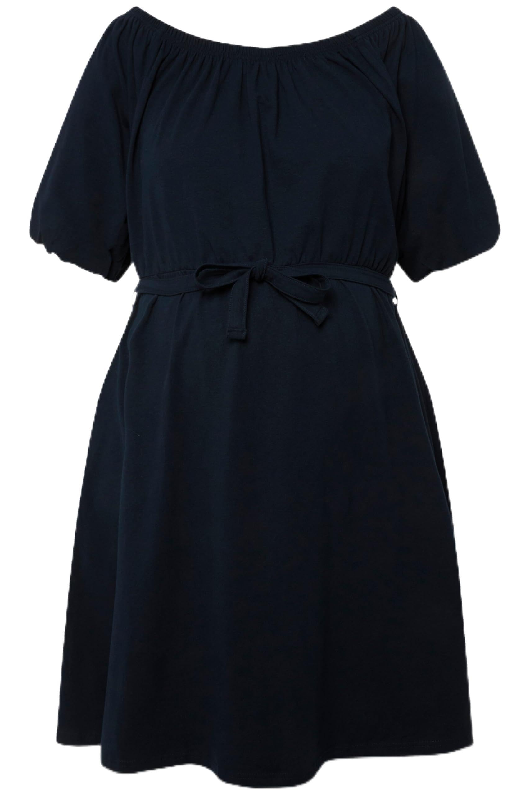 Ulla Popken Damen große Größen Übergrößen Plus Size Kleid, A-Linie, U-Boot-Ausschnitt, weiter Halbarm 831541