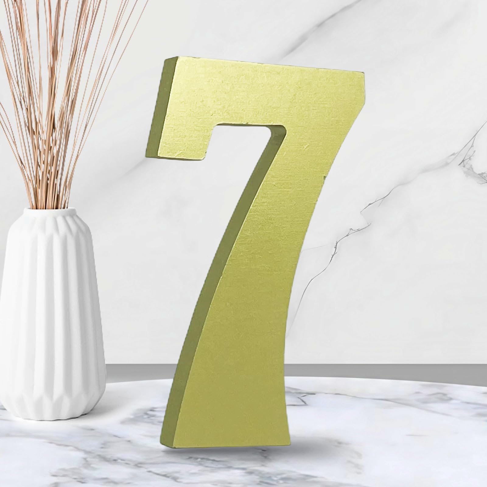 Standing Numbers Snapklik.com : AOCEAN 6 Inch Golden Wood Numbers Unfinished Wood Number ...