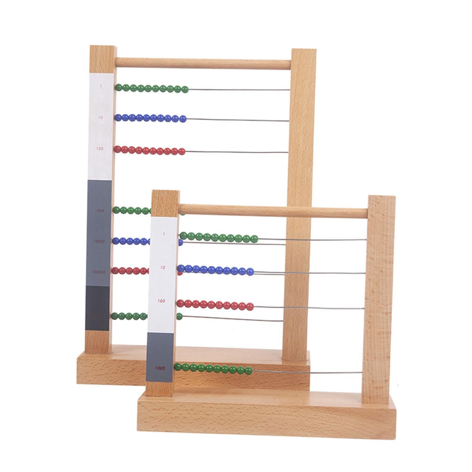 Boulier En Bois, Jouet D'apprentissage Des Mathématiques pour Enfants D'âge Préscolaire, Petit Cadre à Perles En Bois pour Le Développement Pr, 23,5 cm x 7 cm x 33,5 cm