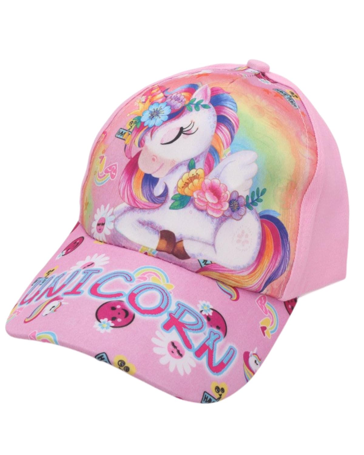 1 PCS Gorra de Béisbol para Niñas Gorra de Camionero para Niños Gorras Ajustables con Visera de Gorras Informales Transpirables, Unicornio en reposo