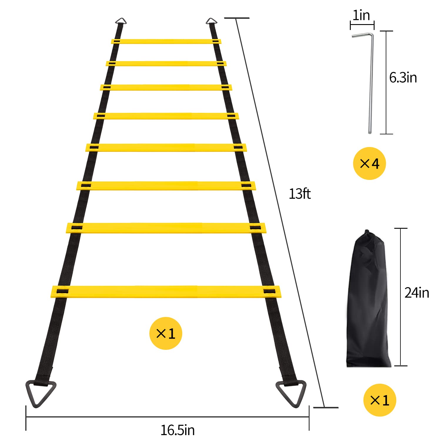 Snapklik.com : 1/2/4 Pack 8 Rungs Agility Ladder Set, Agility Ladder ...