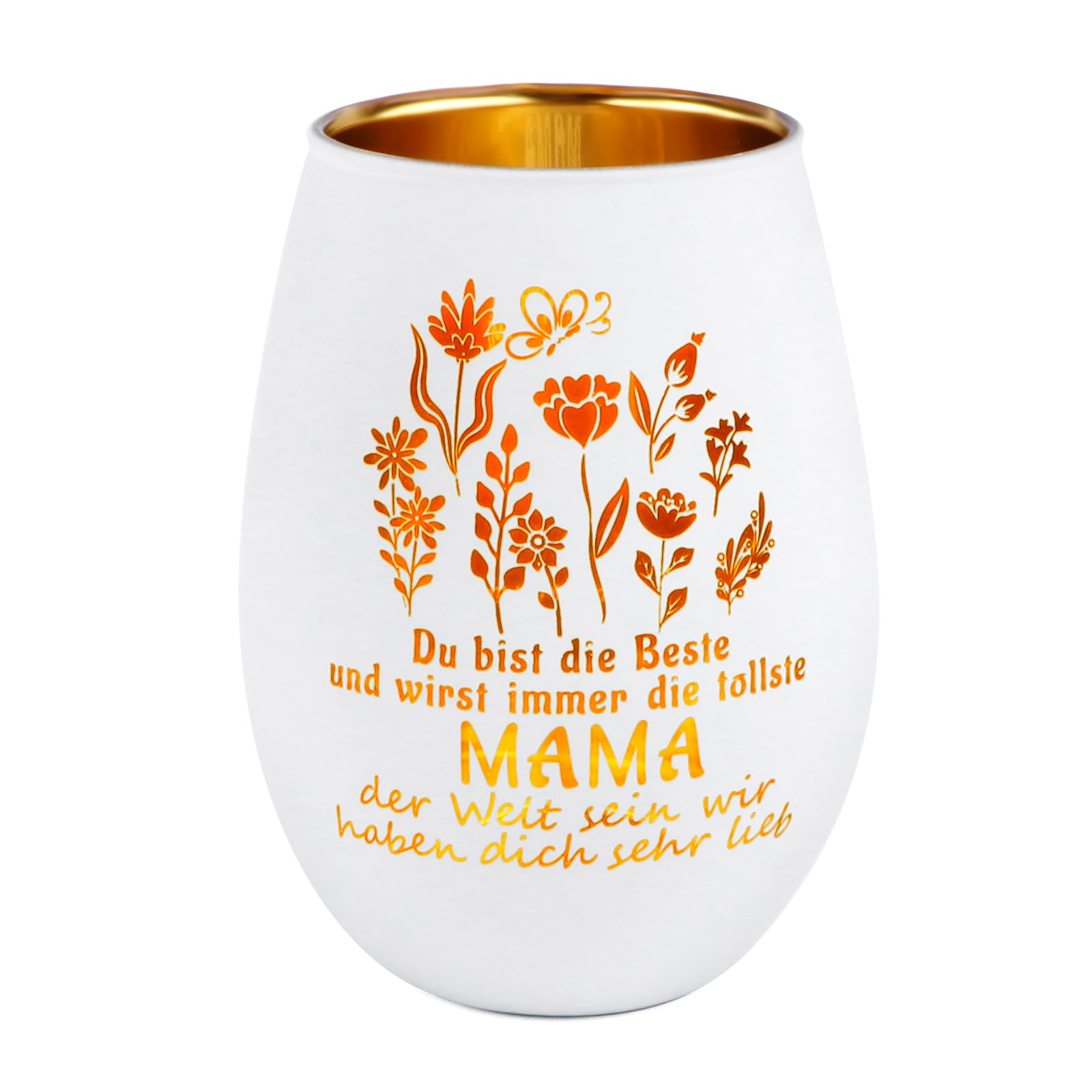 Belillpipi Geschenk für Mama, Teelichthalter Mama Windlicht Glas mit Gravur Geburtstagsgeschenk Persönlich Danke
