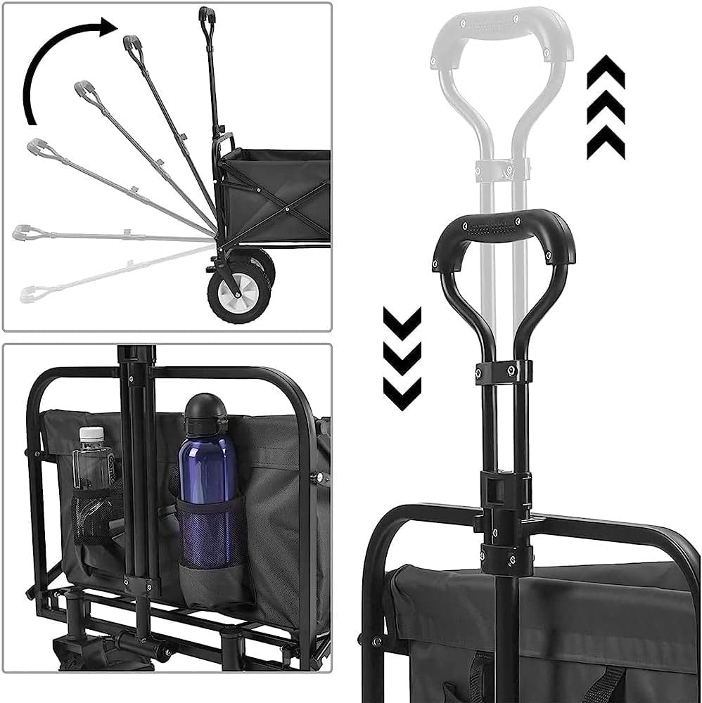 Carrello pieghevole da campeggio, per sport all'aria aperta, perfetto per giardinaggio, gite in spiaggia e avventure in famiglia
