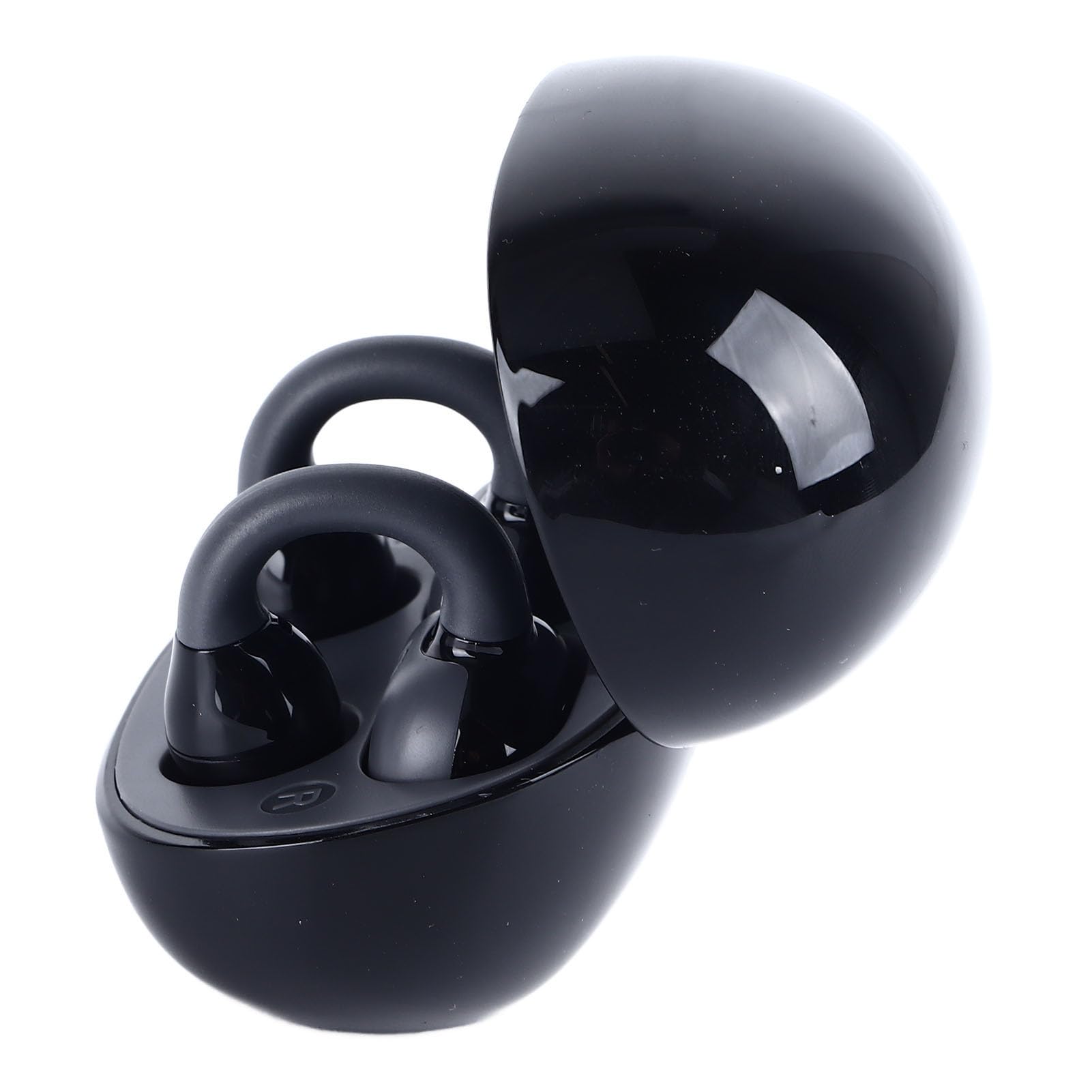 Bewinner Auricolari Wireless Clip per Orecchio Cuffie a Conduzione Ossea Bluetooth 5.3 Cuffie Auricolari Aperte con Custodia di Ricarica per Sport Corsa Allenamento in Bicicletta (BLACK)