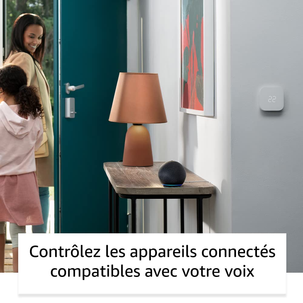 Echo Dot (5e génération) | Anthracite + Philips Hue White ampoule connectée (E27), Fonctionne avec Alexa - Kit de démarrage Maison connectée
