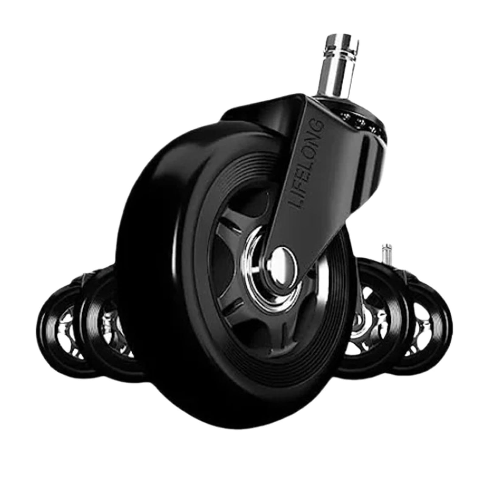 GYRAZXS Universal 3 Inch Office Chair Replacement Wheels Heavy Duty Silent Rolling Polyurethane Casters for Furniture Smooth Glide Swivel Design.