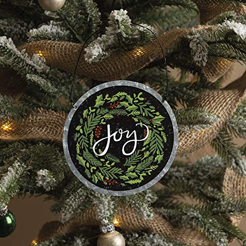 Primitives-by-Kathy-110125-Joy-Ornament-4-inch-Diameter-Metal-Wire-and-Mica Primitives by Kathy 110125 Joy Ornament 4 inch Diameter Metal Wire and Mica
