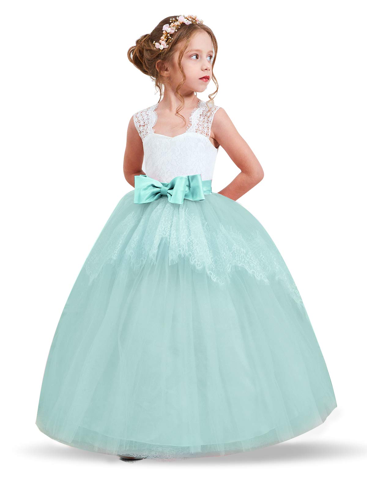 NNJXD Kids Party Princess Dress Pageant Ball Gown for Wedding Bridesmaid 6-13 Years