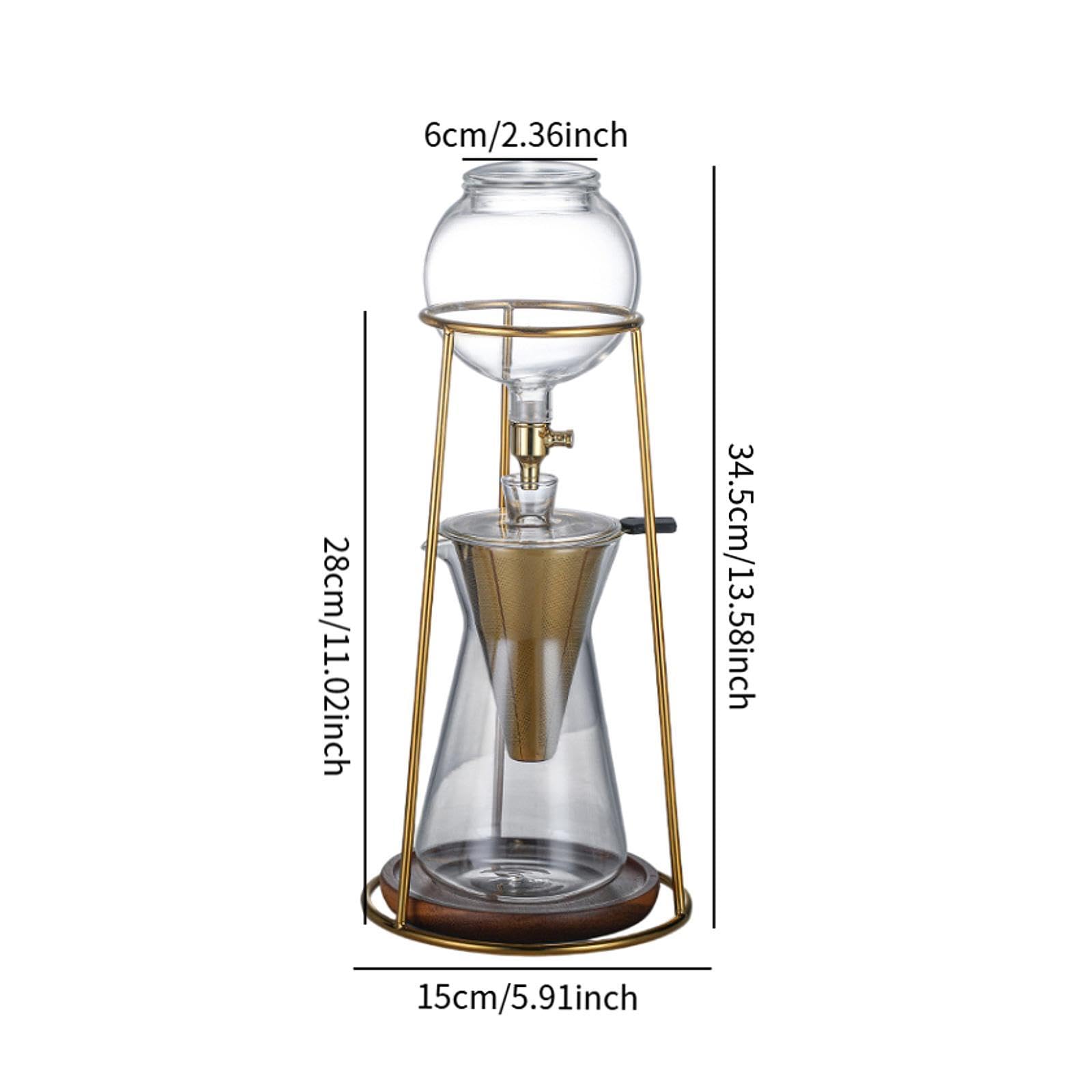 Cafetera de Goteo en Hielo, de Vidrio de Borosilicato, para Café Frío, Ideal para El Hogar O El Bar.