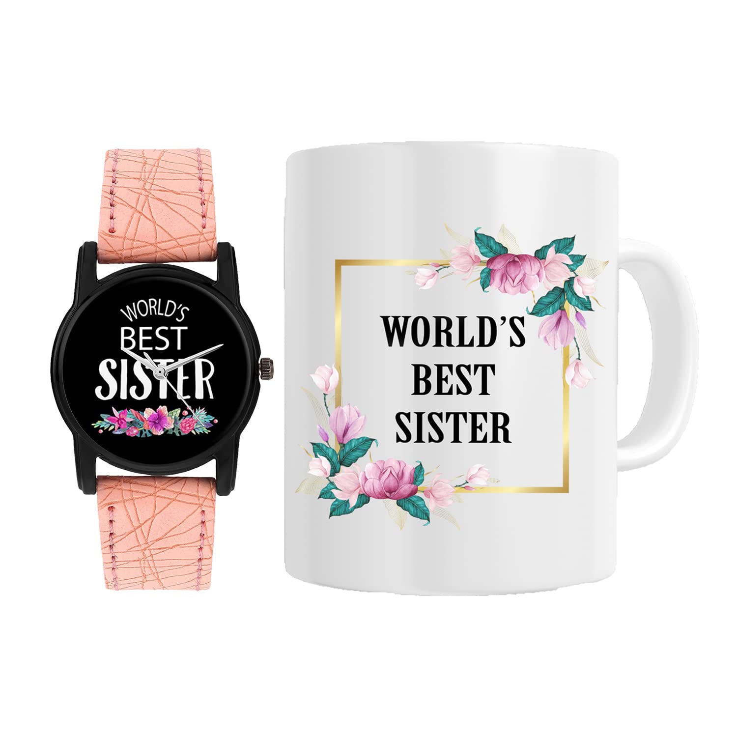 Relish Worlds Best Sister, Analog Watch with Printed Ceramic Coffee Mug for Girls & Women| Gift for Sister (Black) (B0B4SRPPXX) Amazon Price History, Amazon Price Tracker