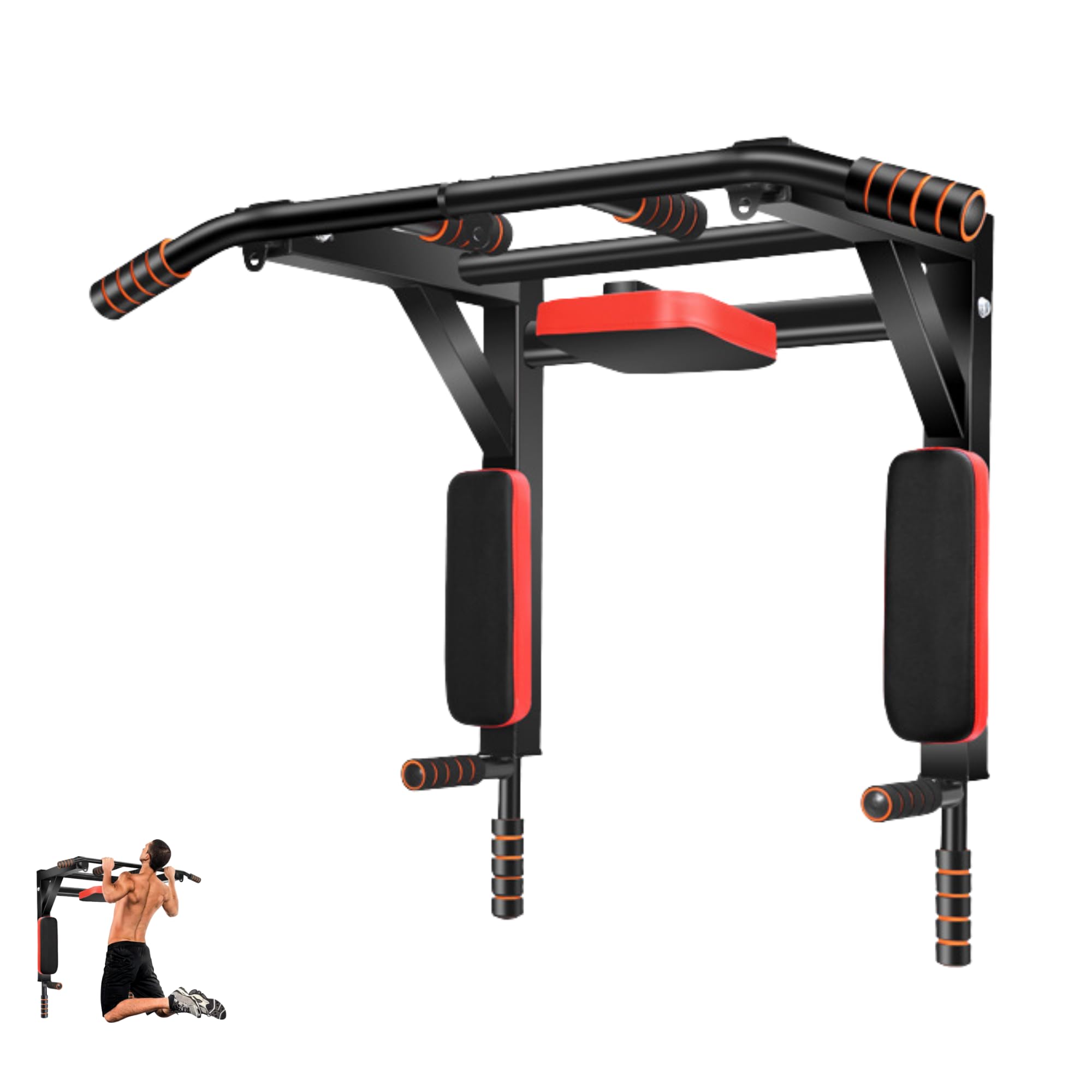 Barre de Traction à Montage Mural. Multifonctionnelle, Station. Dip pour Gym en Intérieur à la Maison.Power Tower Set Equipements d'Entrainement avec Support Multi-prises, Supporte jusqu'à 200 kg.