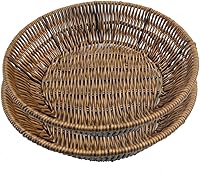 Vista 1 de Cestas de frutas Cesta de pan de mimbre, alimentos de mesa tejidos para servir frutas, verduras, cesta de servicio de restaurante