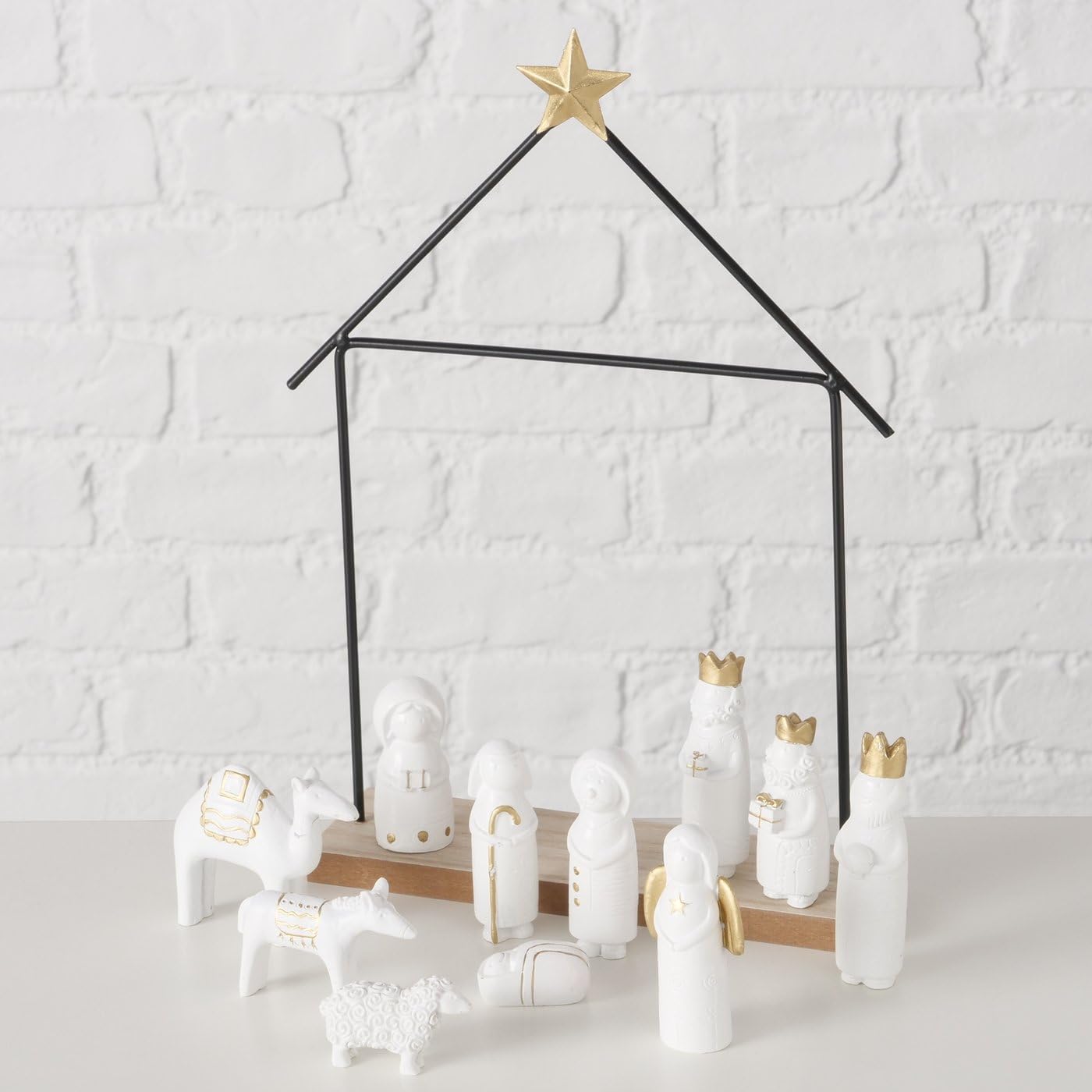 Boltze Home Crèche de Noël minimaliste de l'OTAN, 11 figurines