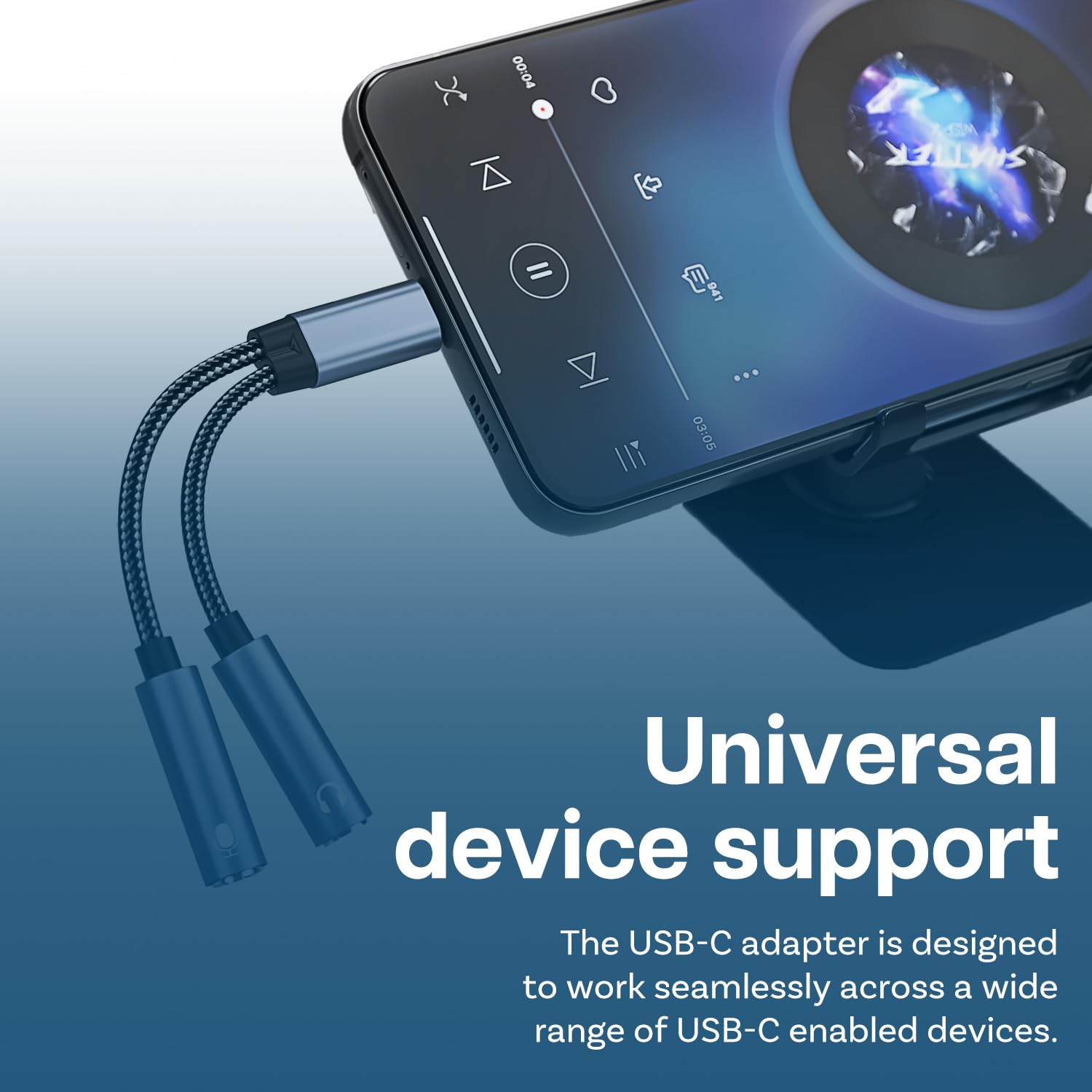 Adaptateur USB-C Vers Double Jack 3,5 Mm (casque + Micro) - 32 Bits - Compatible IPhone, Samsung, IPad, MacBook - 8