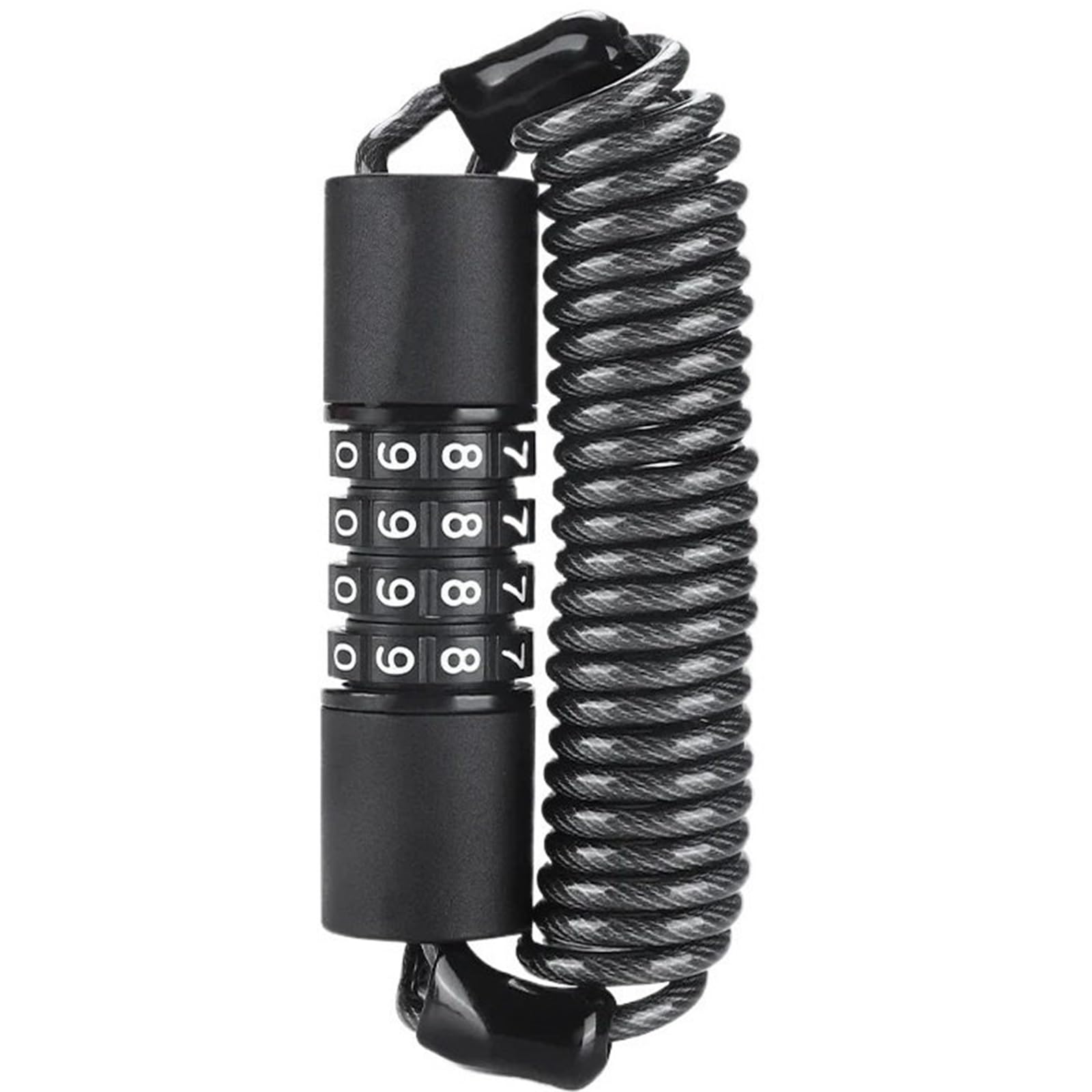 Chain Lock Portable Password Bike Lock Motorcycle Helmet Wire Bicycle Anti-Theft Cable Scooter Multi-use Safety Padlock Motorcycle Handlebar Lock(078 Black)