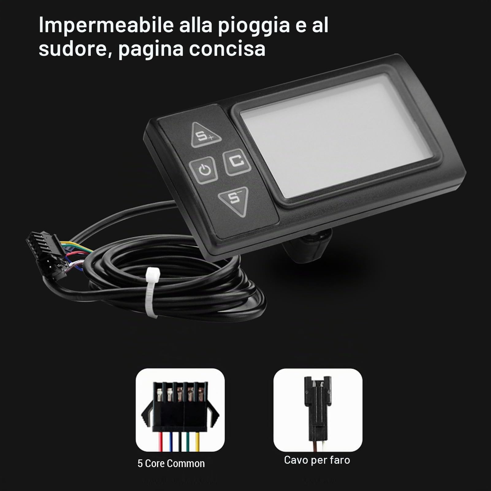 Kit Controller Motore Brushless per Bici Elettrica, Kit Pannello Display LCD S861 3 modalità Sinusoidale 36V 48V 500W 750W 22A