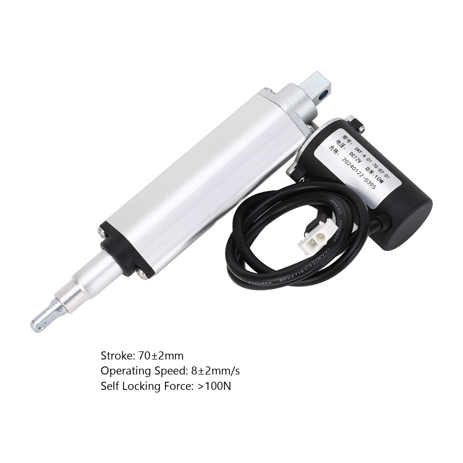 Actuador Lineal Micro Eléctrico Compacto de bajo Ruido, de 70 Mm para