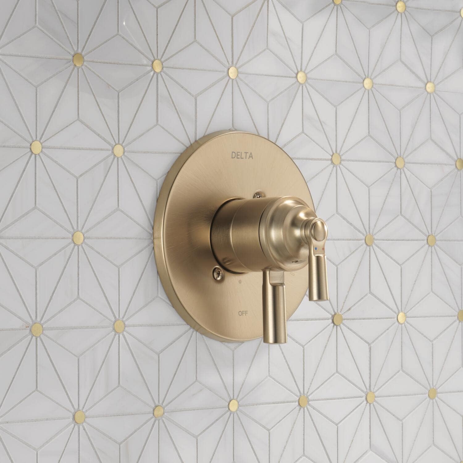 Delta Saylor 17 Series Dual-Function Valve Trim Kit, Brushed Gold 2 Handle Set for Shower Faucet System, Champagne Bronze T17035-CZ (Valve Not Included)