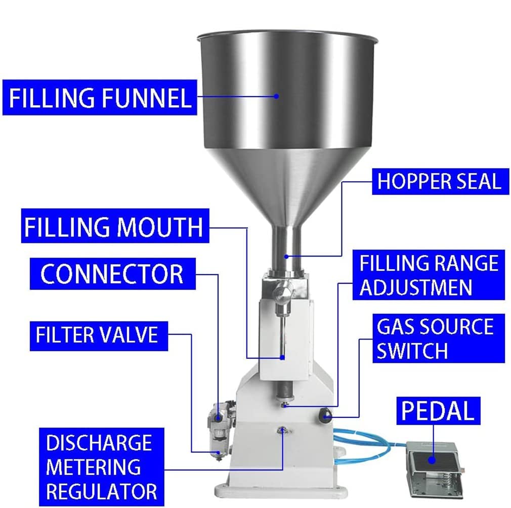 YXCUSAM Liquid Filling Machine Pneumatic Quantitative Paste Filling Machine Cosmetics Filling Machine Suitable for Cream Cosmetics — view 2