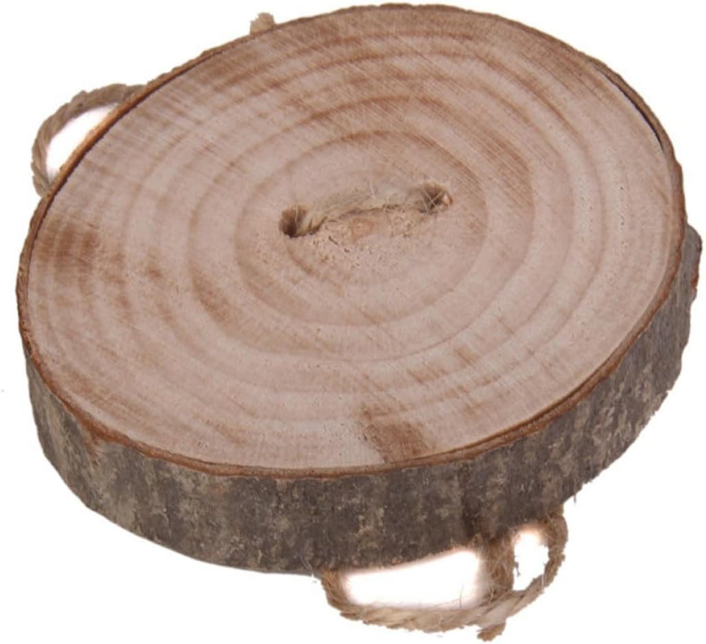 Rustic Wooden Ring Bearer Pillow Round Jute Rope Wedding Holder