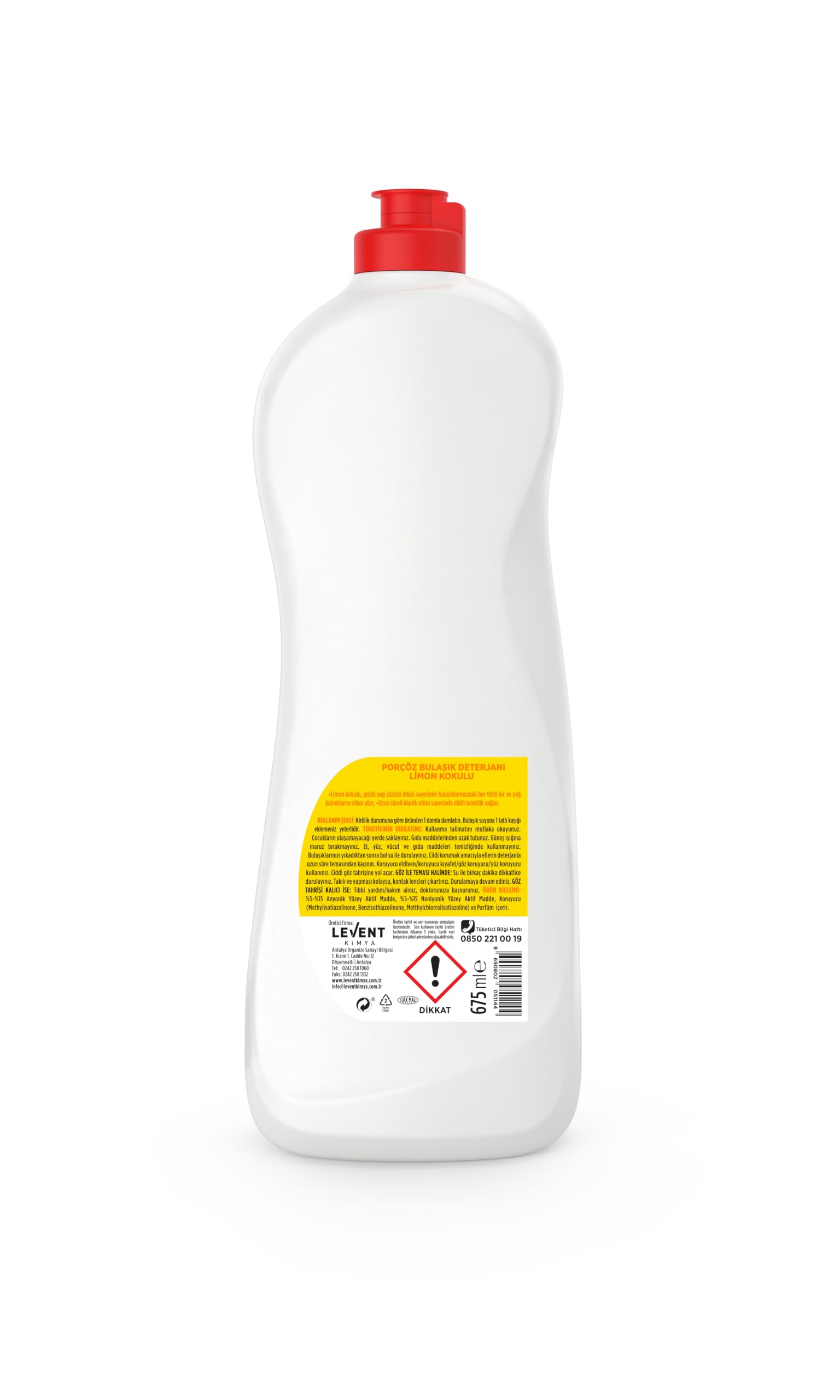 Porçöz Bulaşık Elde Yıkama Deterjanı Limonlu 675 Ml