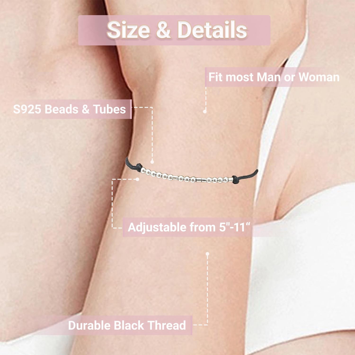 Birthday Gifts for Women, Sterling Silver Morse Code Bracelets for Women, Morse Code Inspirational Gifts Bracelets for Friends Sister Wifey Valentine's Day Gift - Image 3