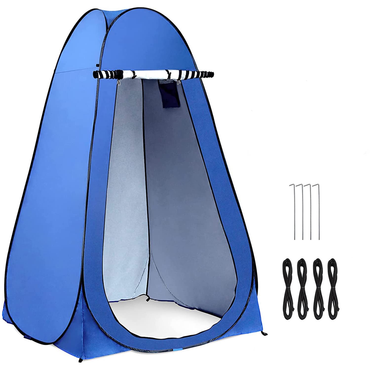 Homesbrand Portable Instant Pop Up Tent, Privacy Camping Shower Toilet Tent, Outdoor Changing Dressing Fishing Room, with Convenient Carrying Bag (Blue)