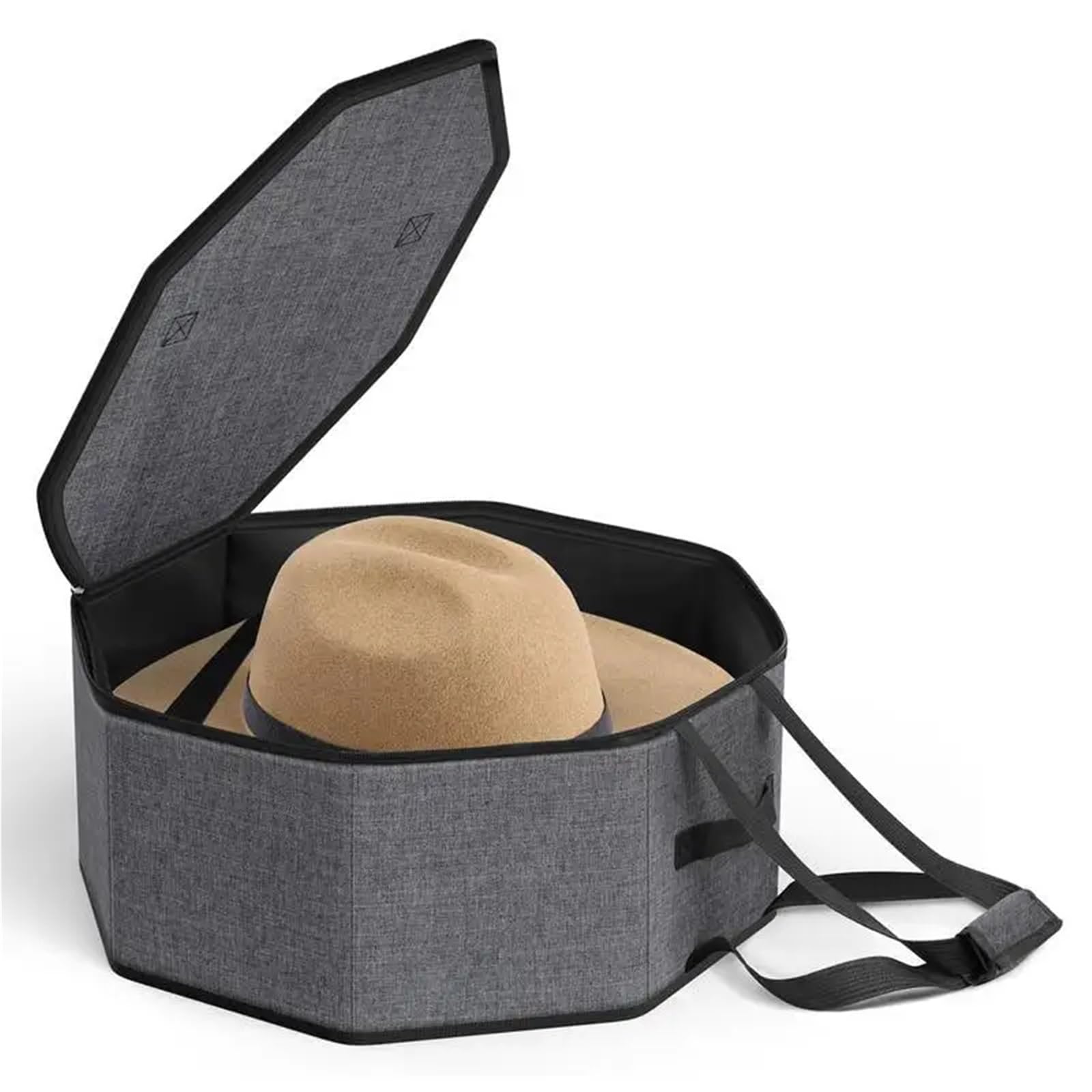 YUSUZH Hats Box Traveling Cowboy Hat Storage Case Holder Organizer With Zipper for Fisherman Straw for Closet or Travel