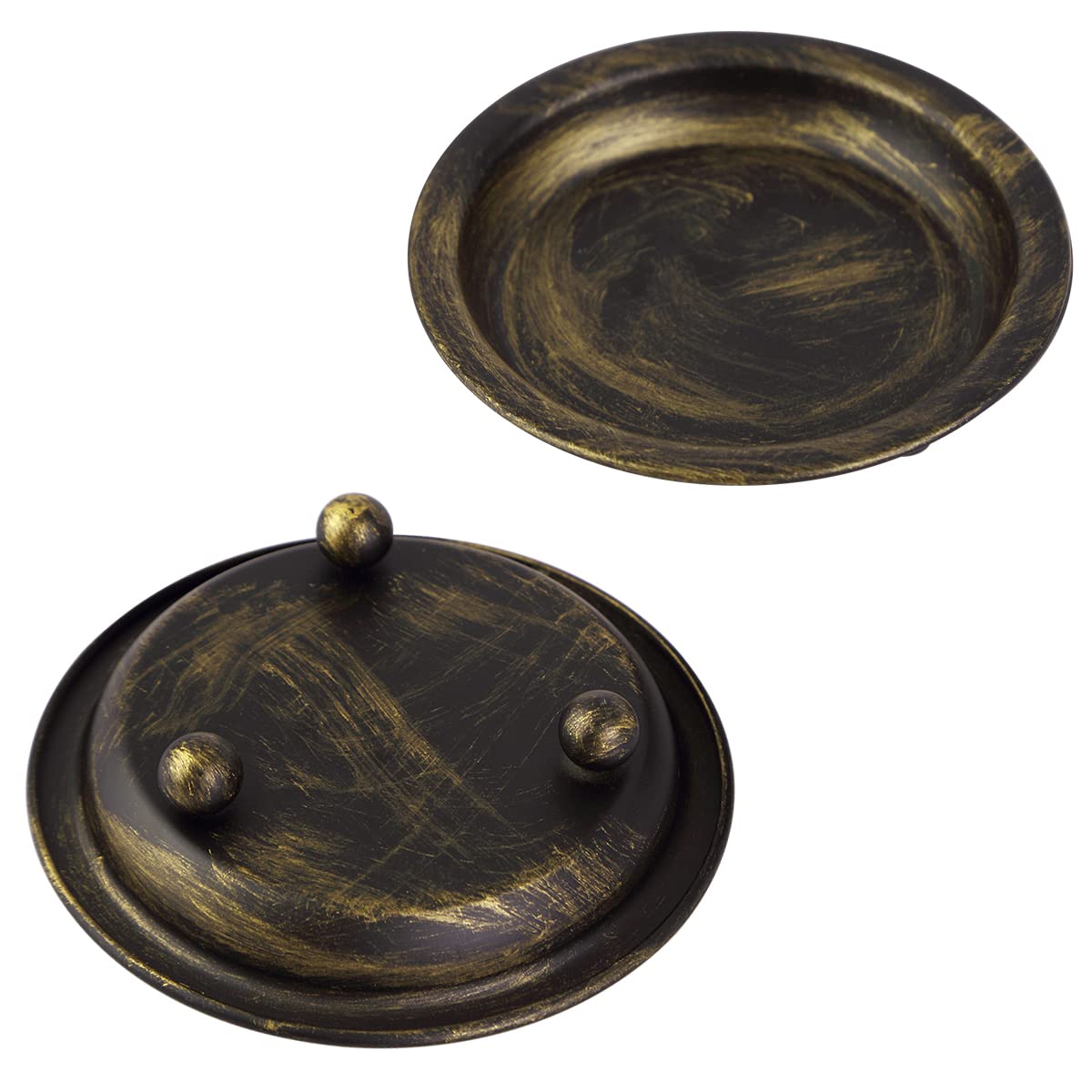 BHSKJSZ Retro Iron Plate Candle Holders Set of 2,Metal Candle Holders for Pillar Candles Table Décor,Home Décor,Church,Wedding Dinning Party