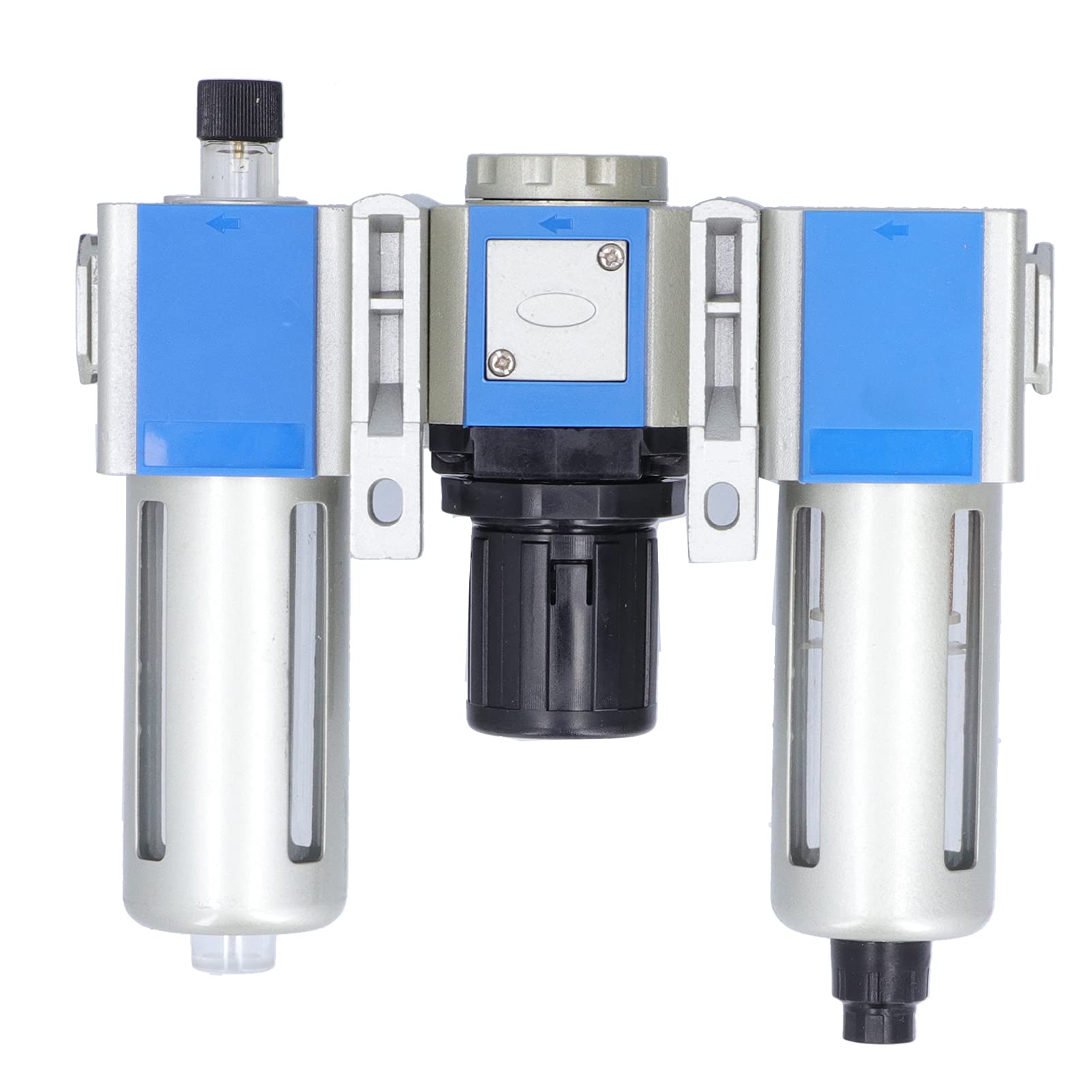 Fafeicy Unidad Neumática de 1/2"PT, Lubricador Regulador de Presión de Filtro de Aire de Aleación de Aluminio 0,15-0,9 MPa para Maquinaria Industrial y Equipos de Automatización