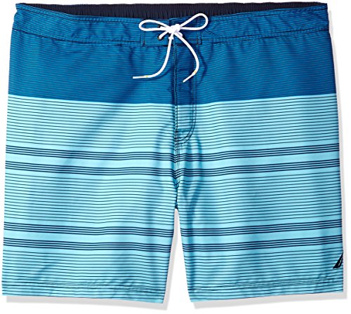 Nautica Men's Big and Tall Quick Dry Half Elastic Waist Colorblock Swim Trunk, Bali Bliss, 3X-Large