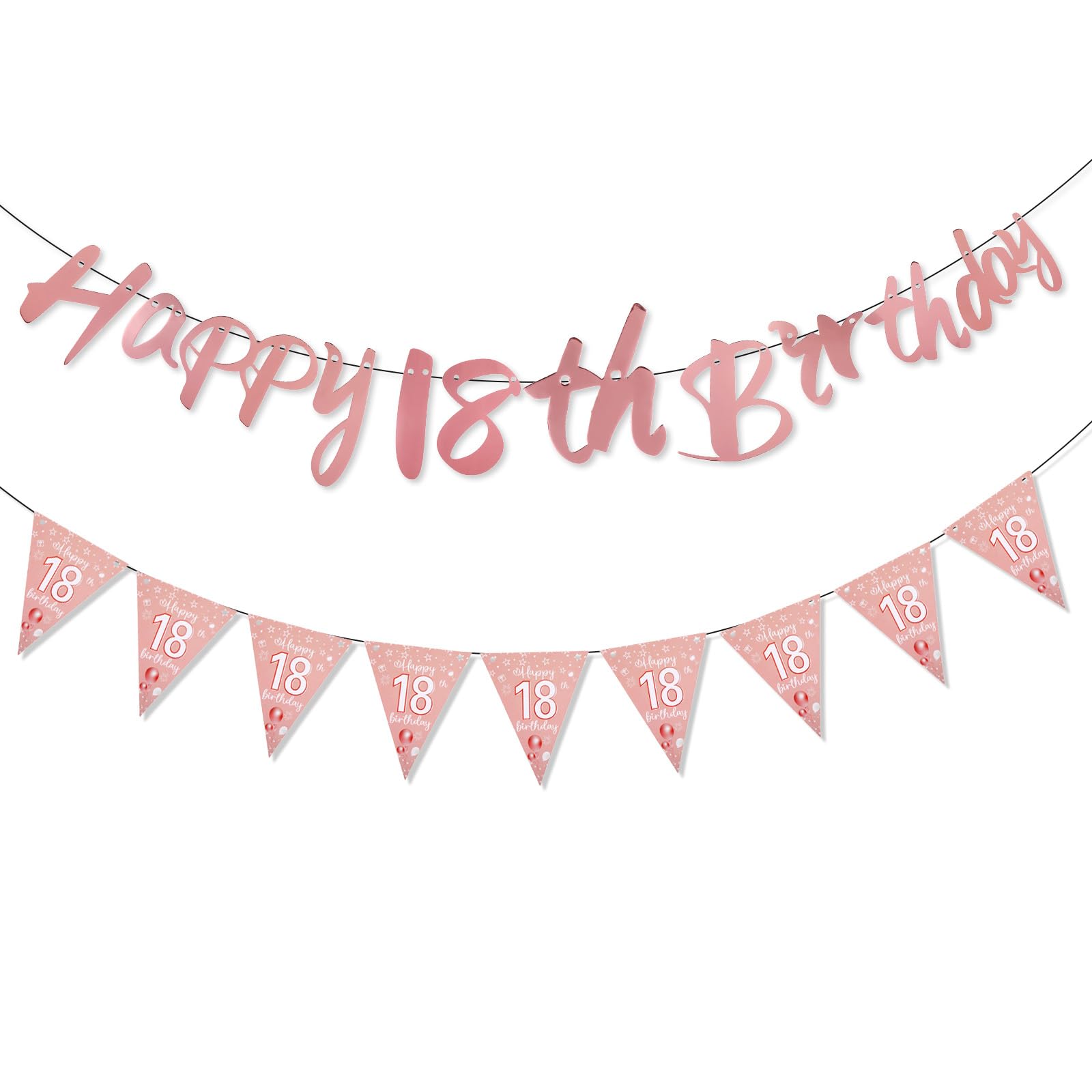 18th Birthday Decorations, Rose Gold Coming-of-Age Banner, 18th Birthday Gifts for Girls, Party Decorations for Girls and Boys, Celebrating and Commemorating Values