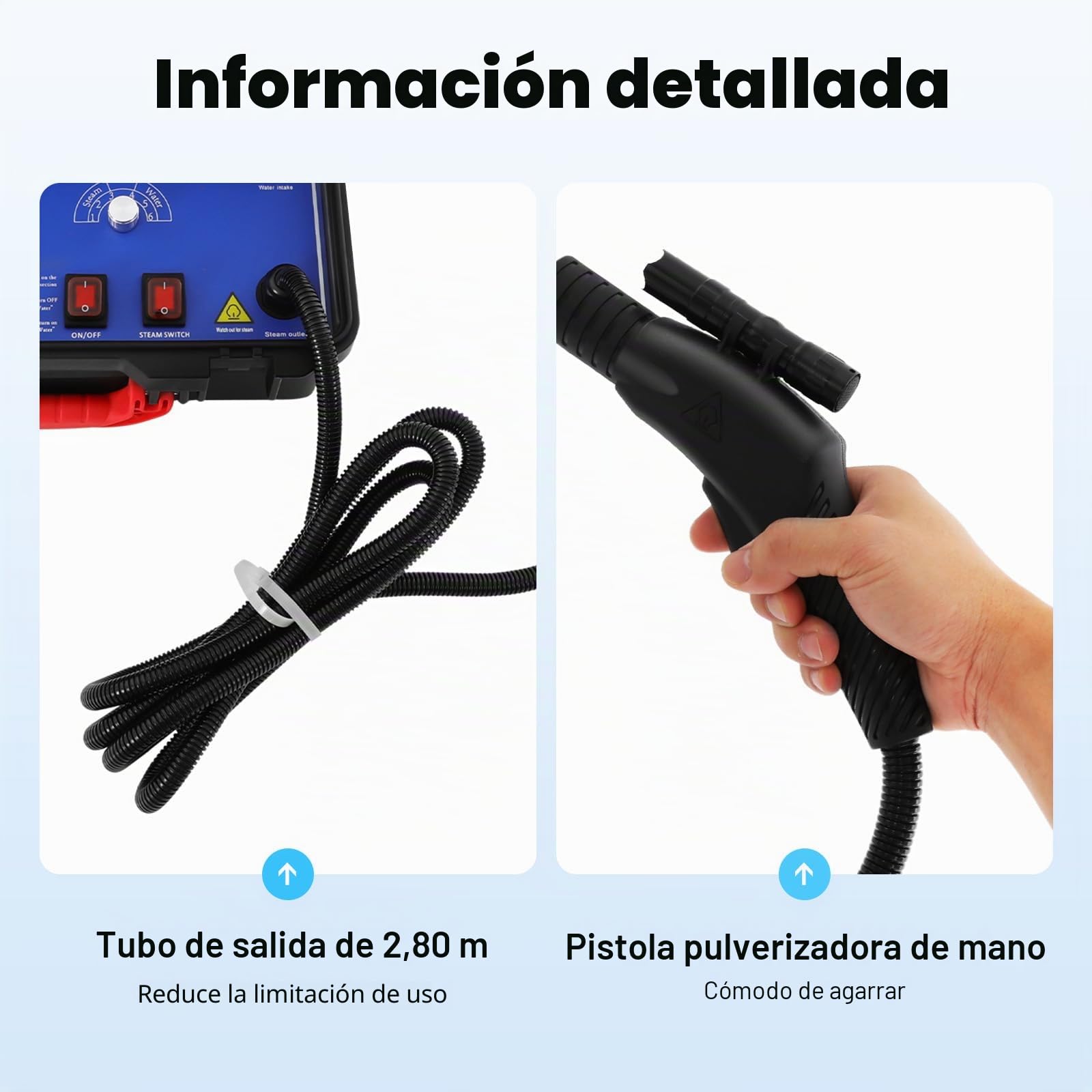 Limpiador de vapor de alta presión, 3000 W, 220 V, máquina de alta temperatura, portátil, dispositivo profesional con caja de almacenamiento para suelo y paredes