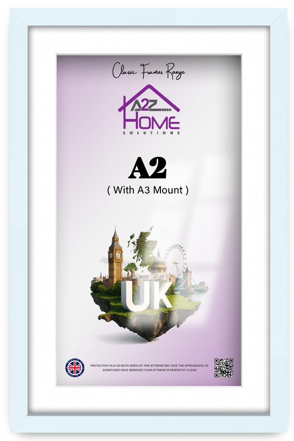 A2Z Home Solutions® Wall Poster Picture Frame With Mount to Hang Portrait or Landscape Art Gallery White Photo Frame With White Mount- A2 Pic Size A3 — image 1