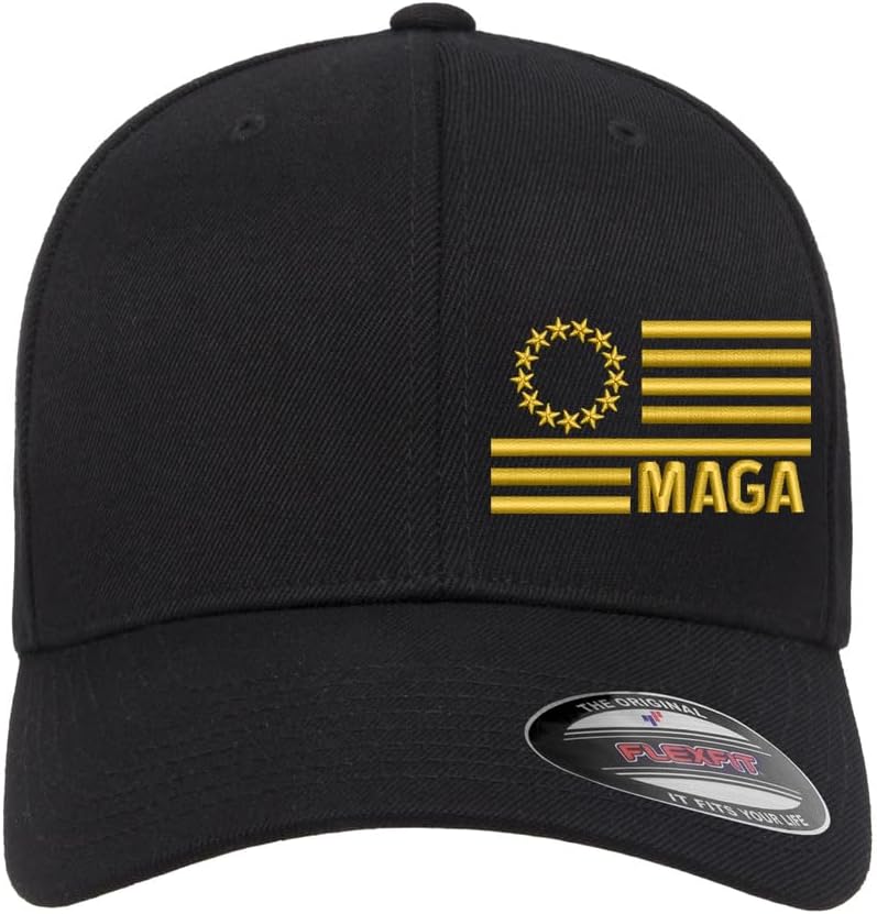 BestSyracuse Make America Greek Again (MAGA) Flag Side Embroidered Fitted Hat