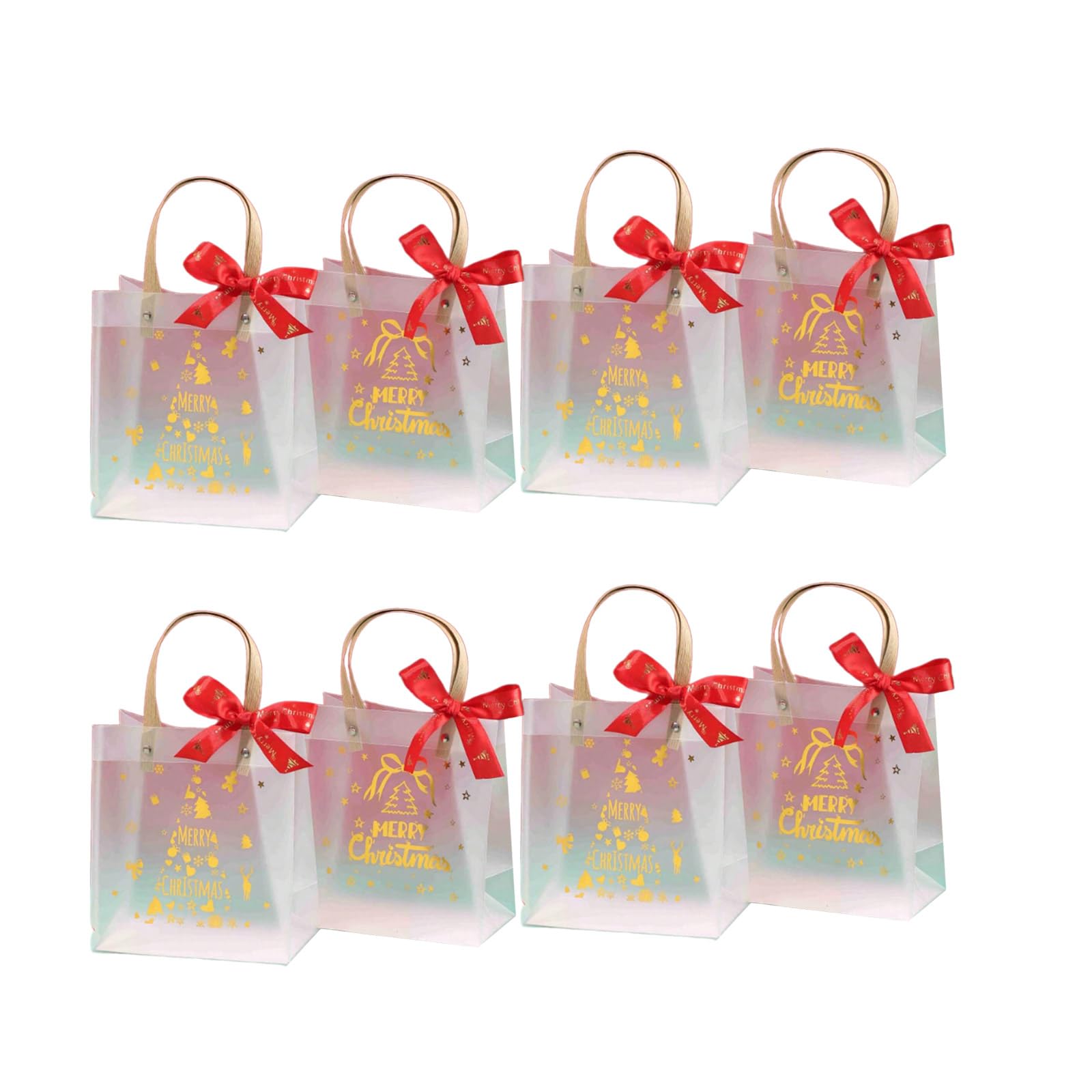 Elnwnnkc 8Pcs Clear Gift Bags for Holiday Wrapping Transparents Packaging Bags with Handle Stylish Present Storage Pouches Transparents Gift Pouches