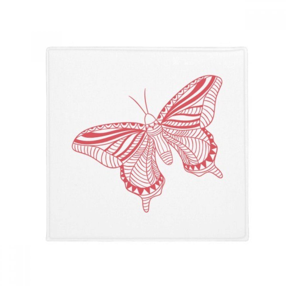 Tapis de compagnon antidérapant rond 60x60 cm noir imprimé papillon